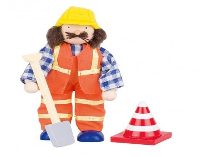 Billede af Arbejdsmand med skovl i træ