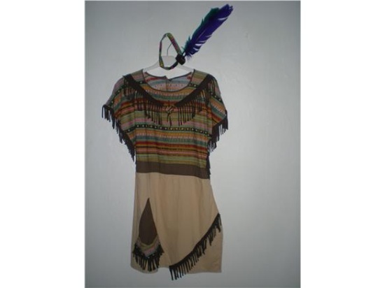 Billede af Indianerpige A. Kostume til kørestolsbruger.