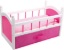 Afbeeldingen van Roze poppenbed met opbergbak