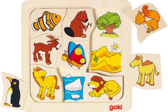 Image de Puzzle en bois - Où vivent les animaux