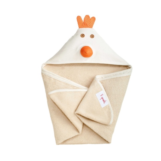 Billede af 3 SPROUTS Baby Badehåndklæde Høne