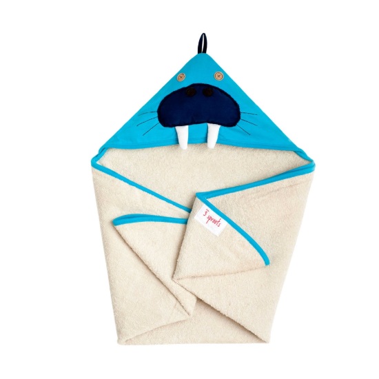 Billede af 3 SPROUTS Baby Badehåndklæde Hvalros