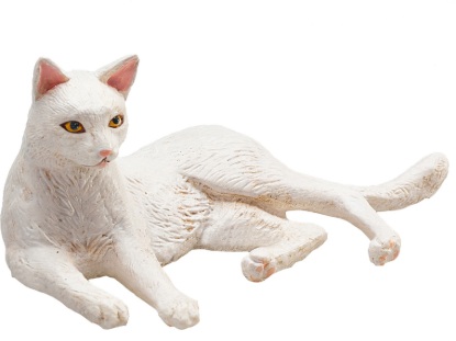 Afbeeldingen van Mojo - Witte liggende kat