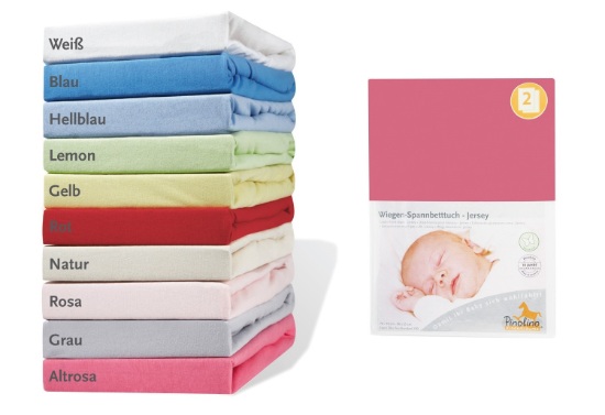 Billede af Pinolino Stræklagen til bedside vugge, barnevogn 2 stk. Jersey/Gammel rosa