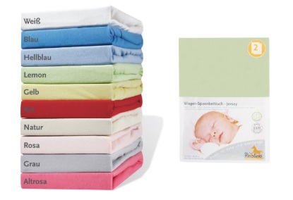 Billede af Pinolino Stræklagen til vugge og barnevogn. Jersey/ Lemon 2 stk