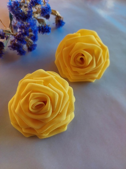 Picture of Hårelastik - Gul stofrose