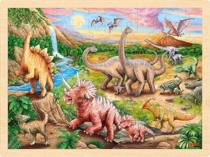 Kép Puslespil i træ - Dinosauer træf
