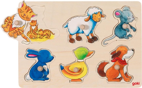 Kép Knop puslespil - Mor med unger.