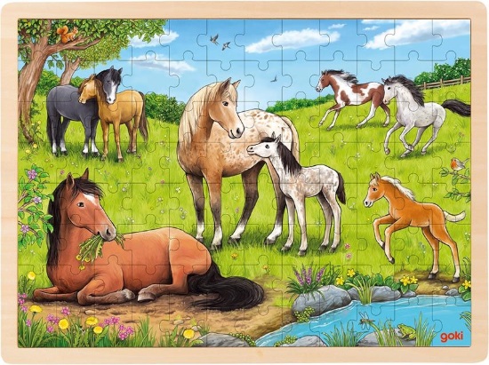 Kép Goki - Puzzle - Lovak a csikók a réten